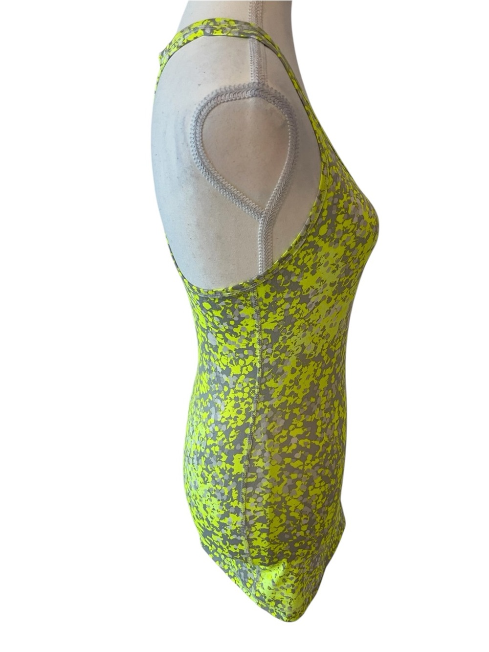 Nike Neon Yellow & Grey Print Dri-Fit Racerback Tank Size Small